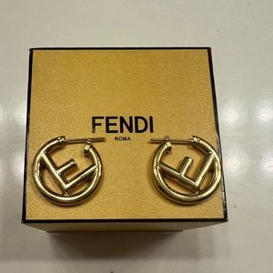 Gold Fendi Hoop Earrings